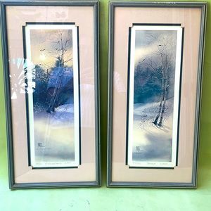 Vintage 90’ D.C. Bartz two offset two prints signed by the artist